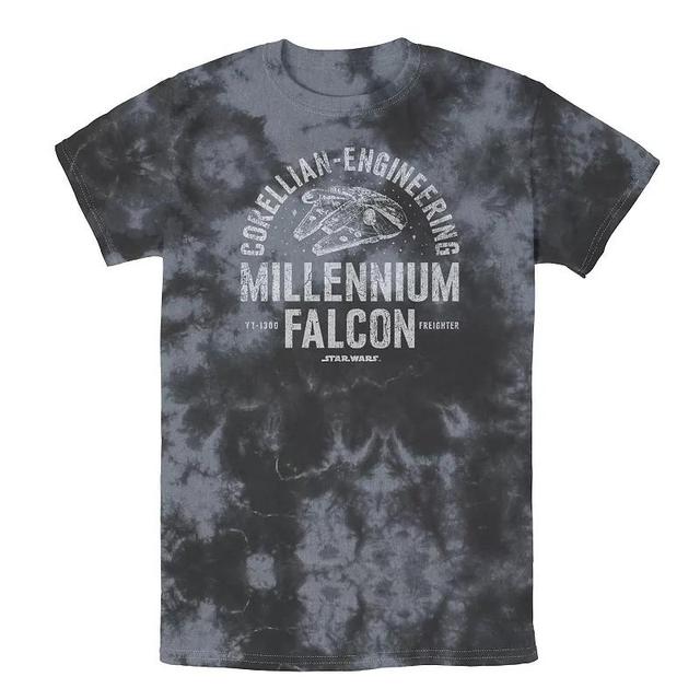 Mens Star Wars Millennium Falcon Corellian Engineering Freighter Tee, Boys Black Grey Product Image