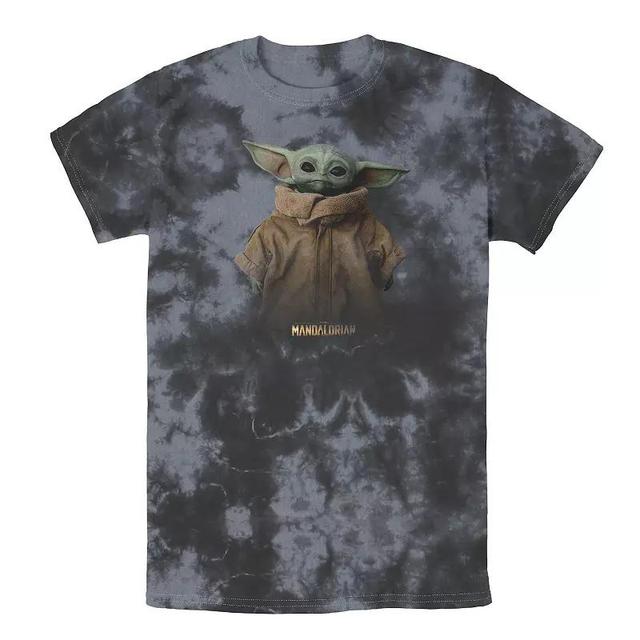 Mens Star Wars: The Mandalorian & The Child Starry Night Tee Black Grey Product Image