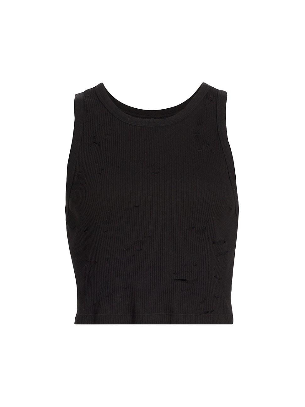 R13 Distressed Cotton Crop Tank Product Image