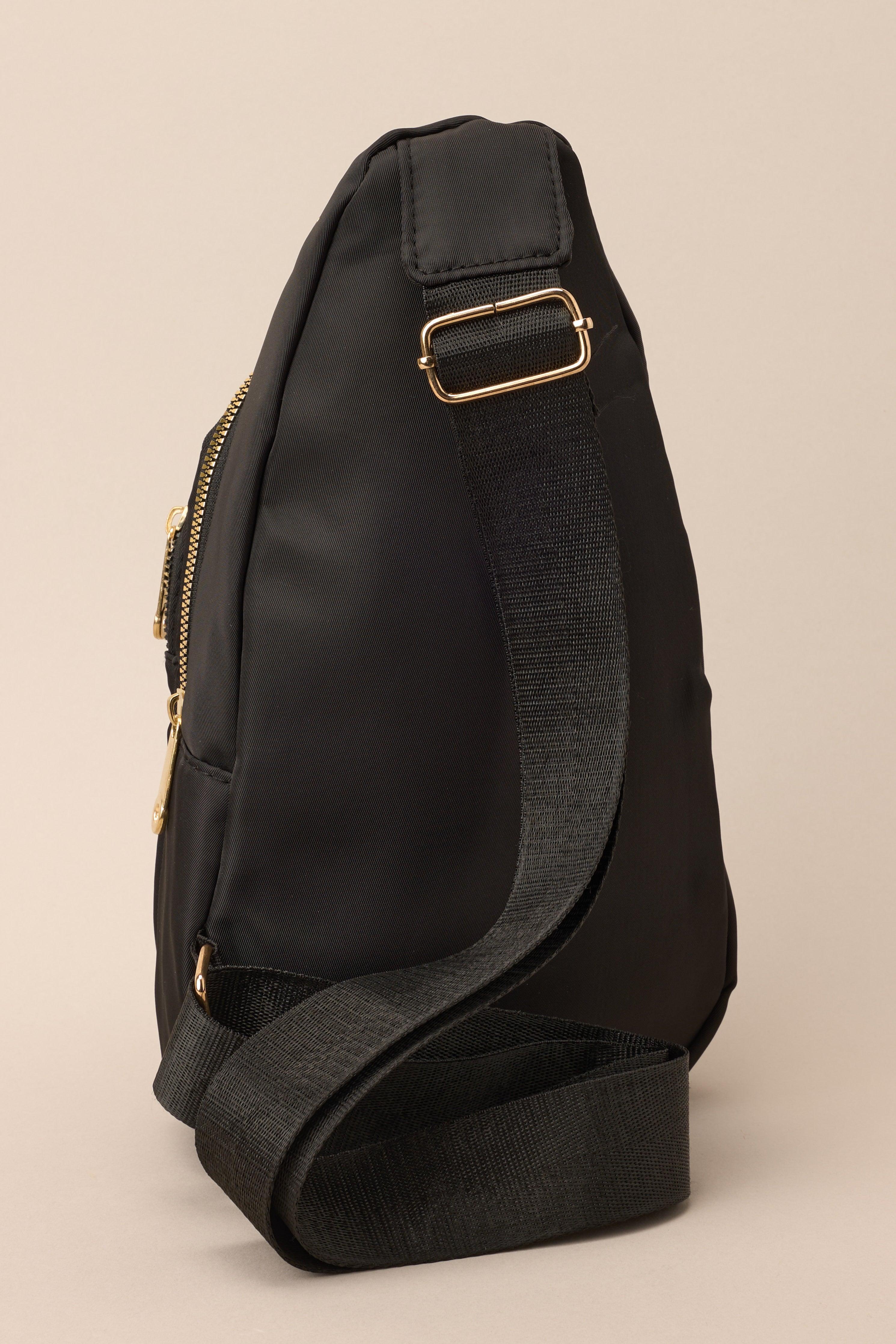 First In Line Black Quilted Crossbody Bag Product Image