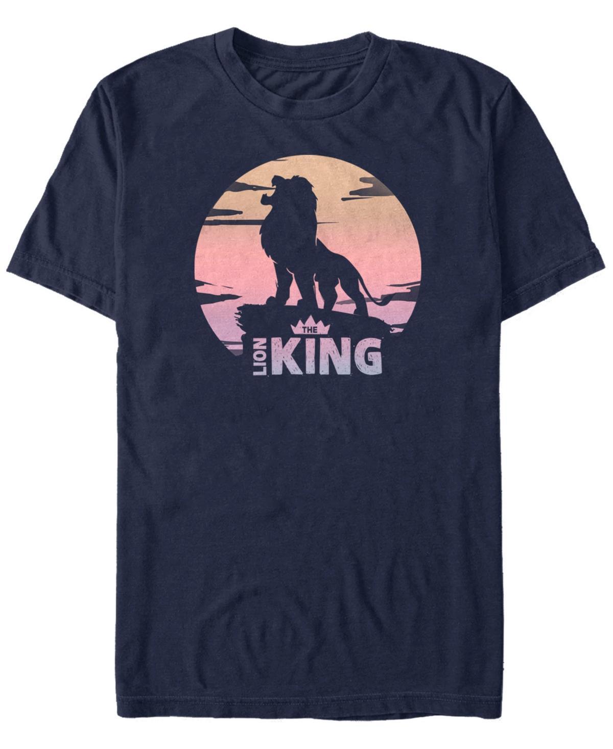 Mens Disney Lion King Sunset Crown Round Logo Tee Blue Product Image