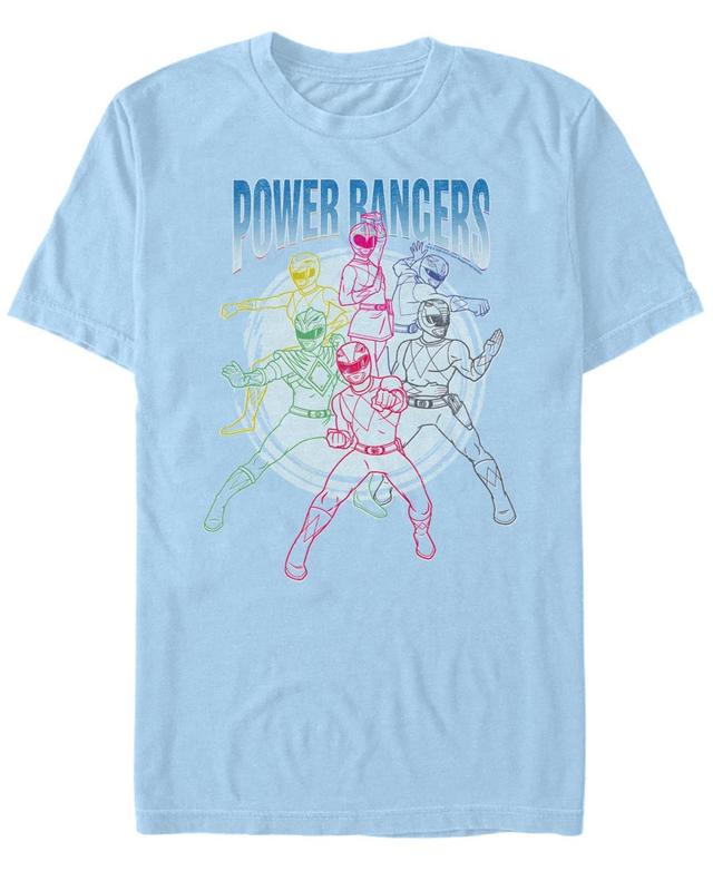 Fifth Sun Mens Power Rangers Line Art Short Sleeve Crew T-shirt Product Image