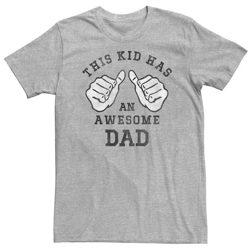 Big & Tall Fathers Day This Kid Has An Awesome Dad Tee, Mens Athletic Grey Product Image