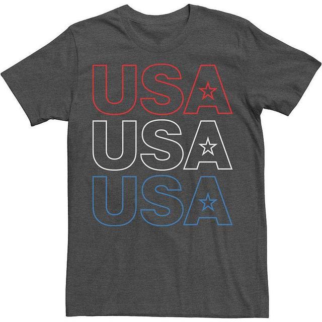 Big & Tall Triple Threat Americana Vintage Tee, Mens Grey Heather Product Image