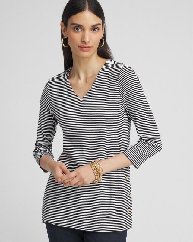 Women's Stripe V-Neck Tunic Top Product Image