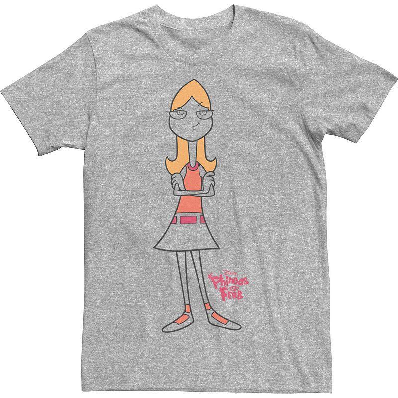 Mens Disney Phineas And Ferb Candace Line Art Tee Athletic Grey Product Image