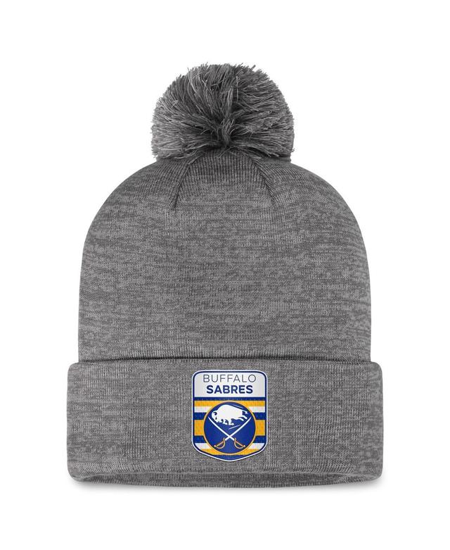 Mens Fanatics Branded Gray Buffalo Sabres Authentic Pro Home Ice Cuffed Knit Hat with Pom Product Image