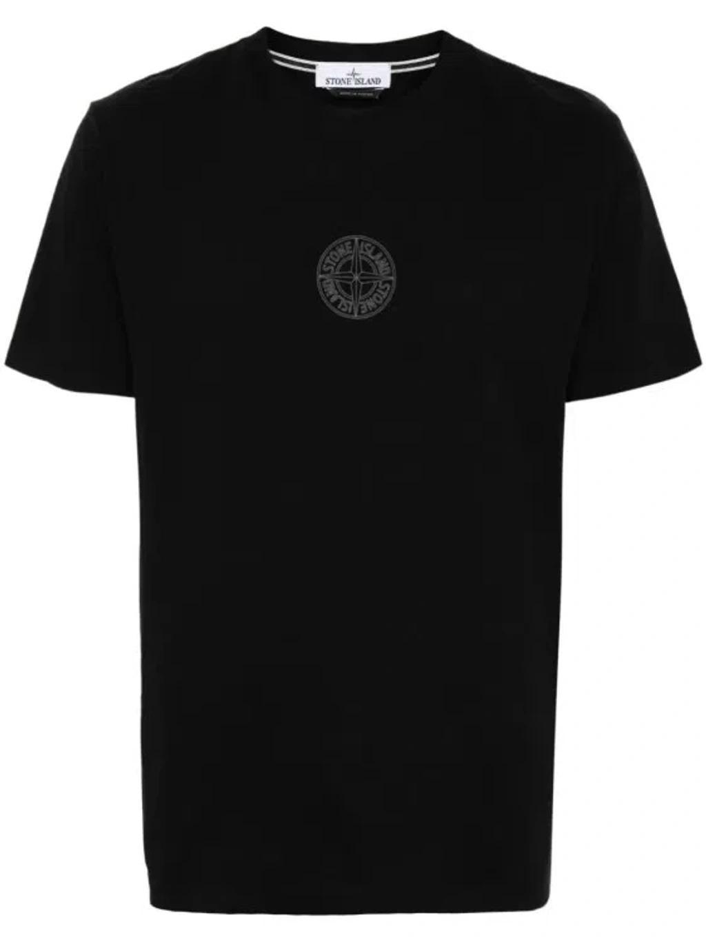 Compass-print Cotton T-shirt In Black Product Image