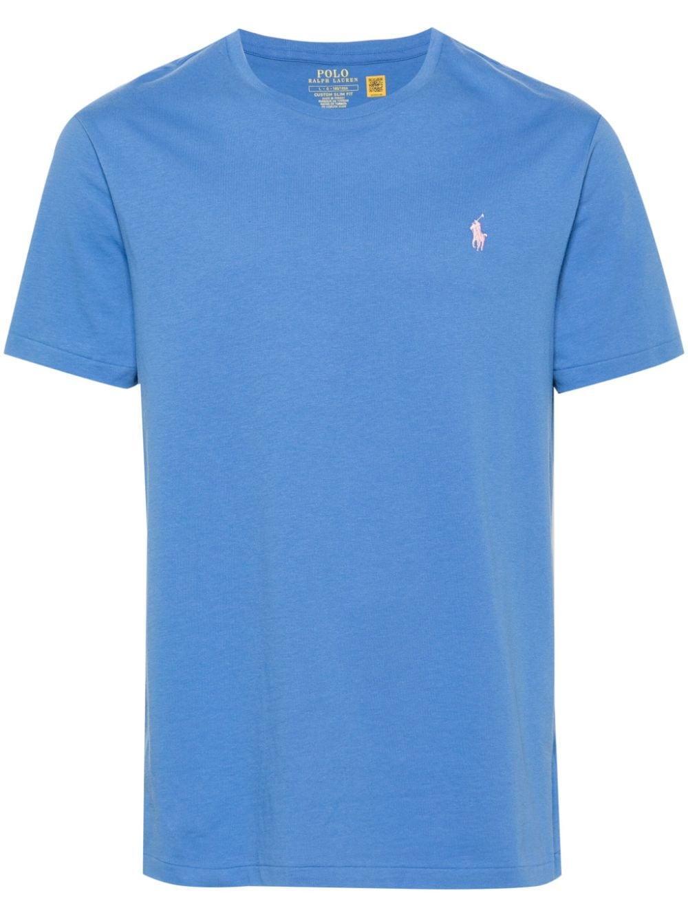 Polo Pony Cotton T-shirt In Blue Product Image