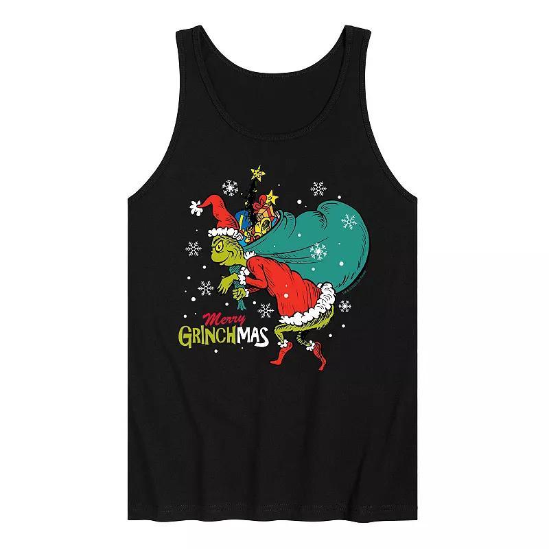 Mens Dr. Seuss The Grinch Merry Grinchmas Toy Bag Graphic Tank Product Image