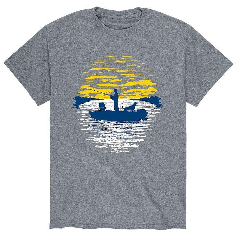 Mens Sunset Fishing Tee Red Product Image