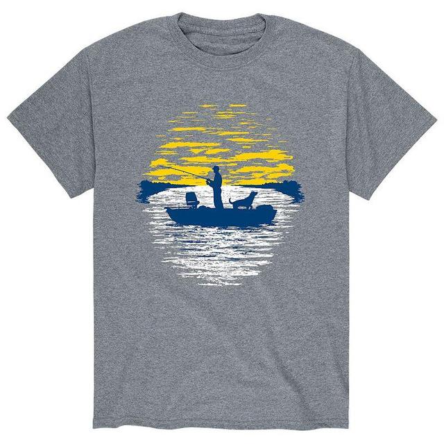 Mens Sunset Fishing Tee Red Product Image