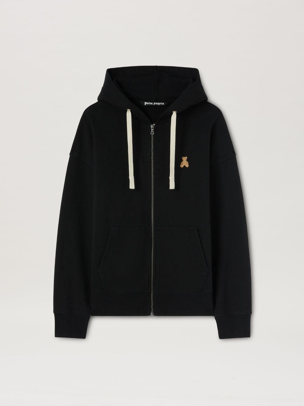 Bear in Mind Zipped Hoodie in black  - Palm Angels® Official  product image