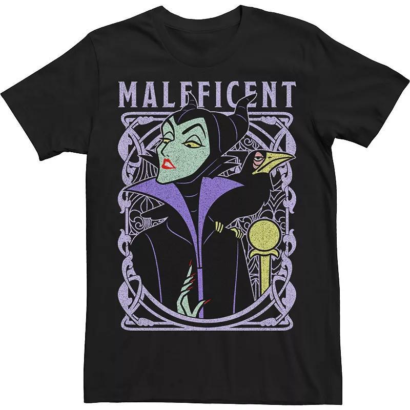 Disneys Sleeping Beauty Maleficent Mens Old School Poster Tee Blue Product Image