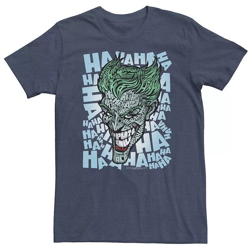 Big & Tall DC Comics Batman Joker Text Fill Tee, Mens Navy Grey Product Image