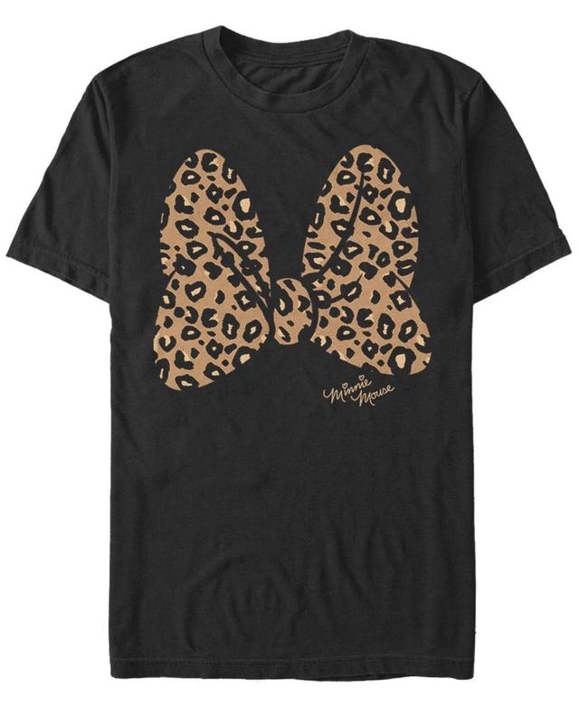 Mens Disney Minnie Mouse Leopard Print Bow Tee Product Image