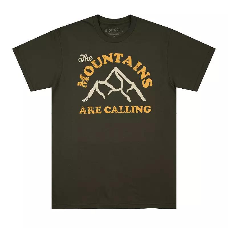 Mens The Mountains Are Calling Graphic Tee Green Product Image