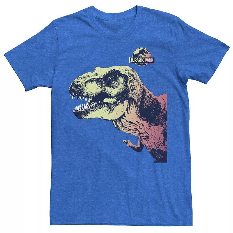 Mens Jurassic Park T-Rex Sunset Color Fil In Graphic Tee Blue Product Image