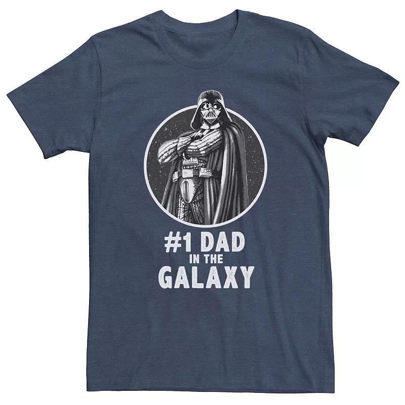 Mens Mens Star Wars Darth Vader #1 Dad In The Galaxy Tee Navy Grey Product Image