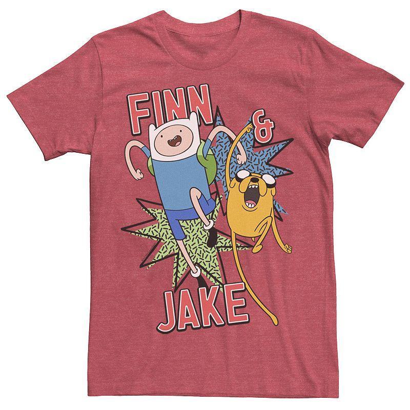 Mens Cartoon Network Adventure Time Finn & Jake Kapows Tee Royal Grey Product Image