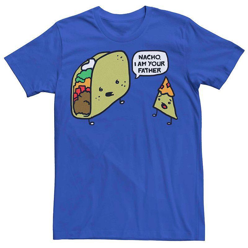 Mens Nacho Taco Father Graphic Tee Blue Product Image