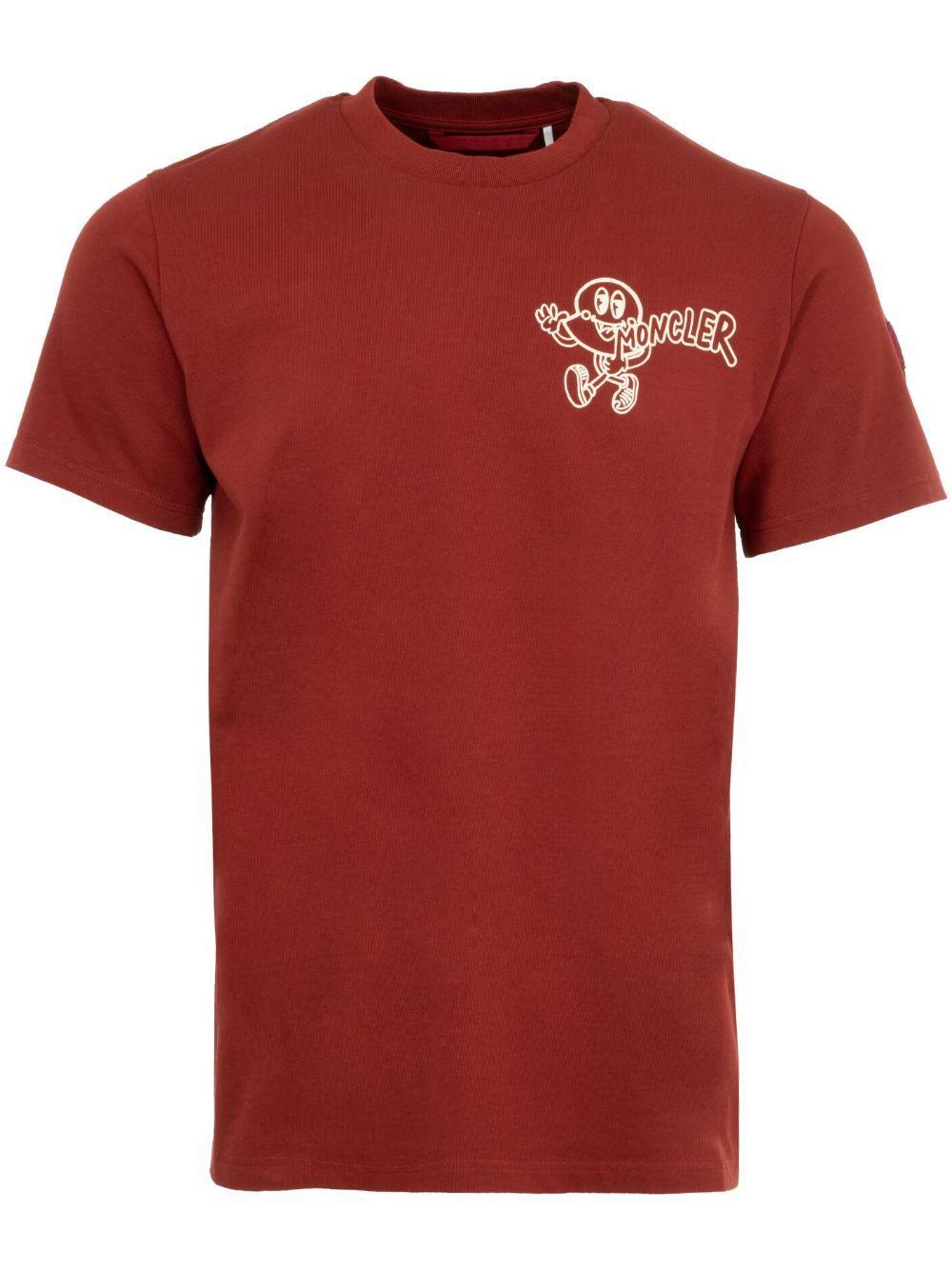 MONCLER Red Printed-logo T-shirt Product Image