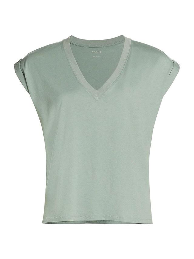 Womens Cotton V-Neck T-Shirt Product Image