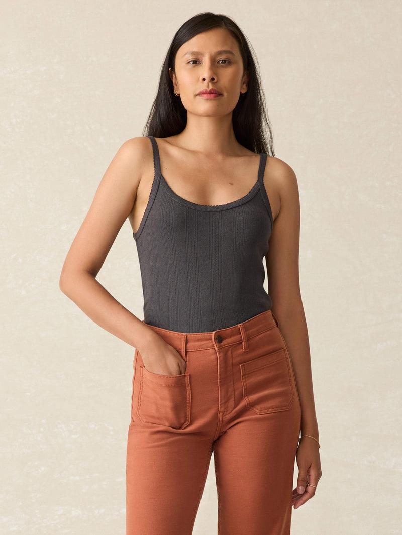 Pacific Pointelle Tank - Washed Black Female Product Image