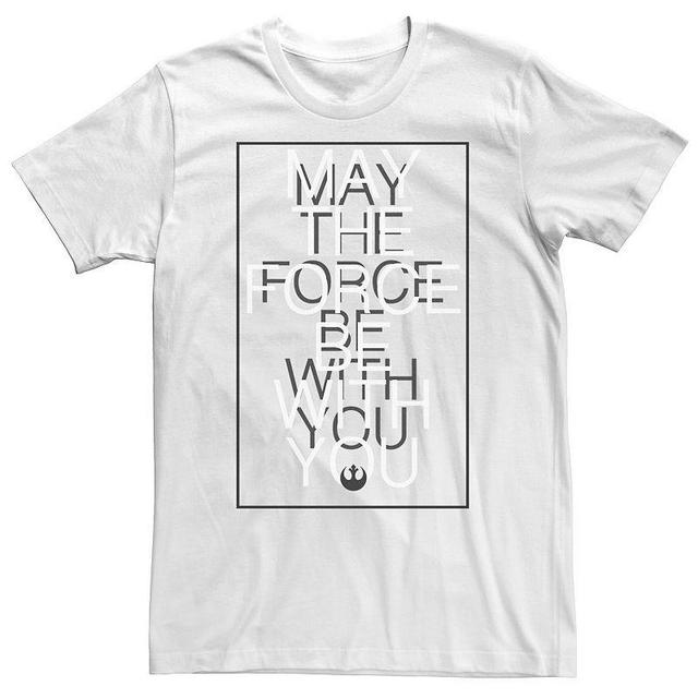 Big & Tall Star Wars May The Force Word Stack Tee, Mens Product Image