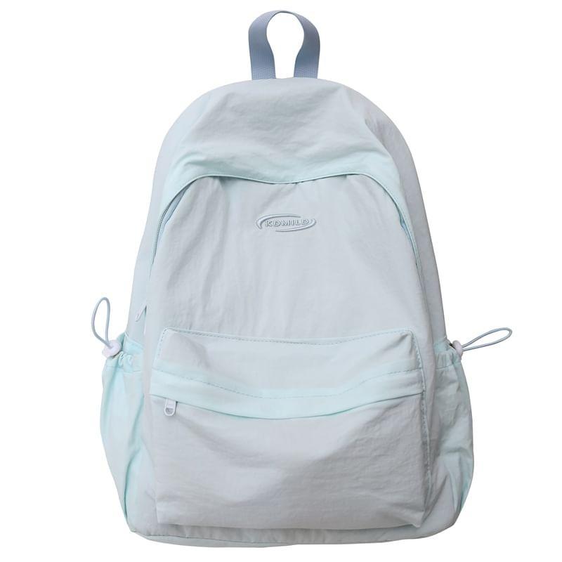 Letter Embroidered Multi-Pocket Backpack Product Image