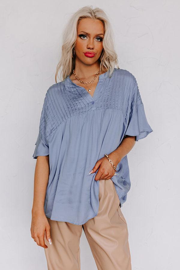 Cute Crew Shift Top in Airy Blue Product Image