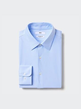 Mens Super Non-Iron Jersey Slim-Fit Shirt Striped Blue 3XL UNIQLO US Product Image