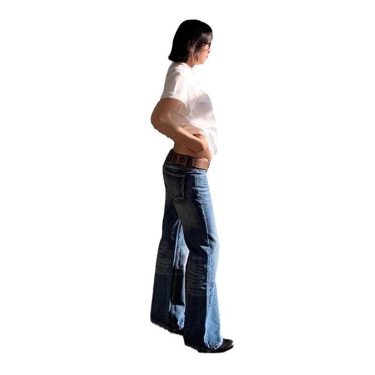 High Rise Washed Wide Leg Jeans Product Image