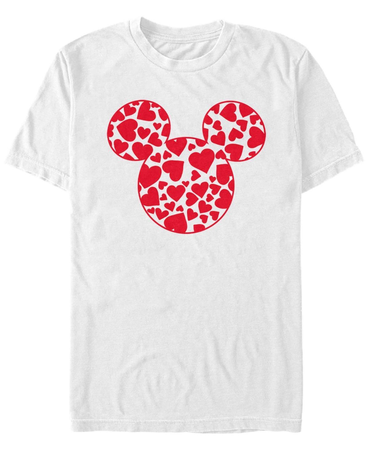 Fifth Sun Mens Mickey Hearts Fill Short Sleeve Crew T-shirt Product Image