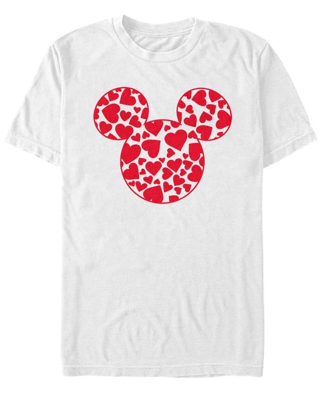 Mickey Classic Men's Mickey Hearts Fill Graphic T-Shirt, White, Small Product Image