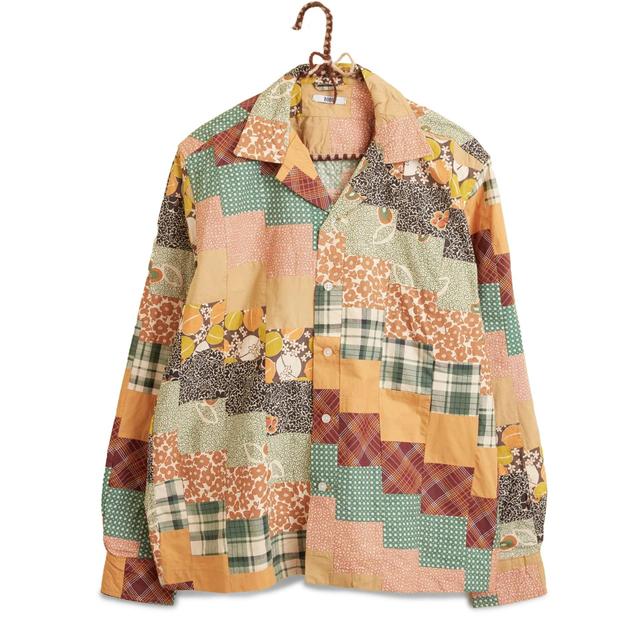 DIAGONAL SQUARE PATCHWORK SHIRT Product Image