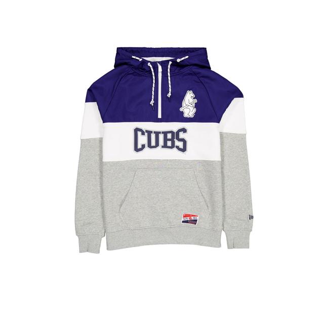 Chicago Cubs Throwback Color Block Hoodie Male Product Image