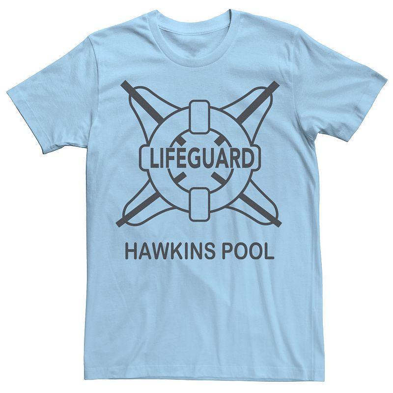 Mens Netflix Stranger Things Hawkins Pool Lifeguard Logo Tee Product Image