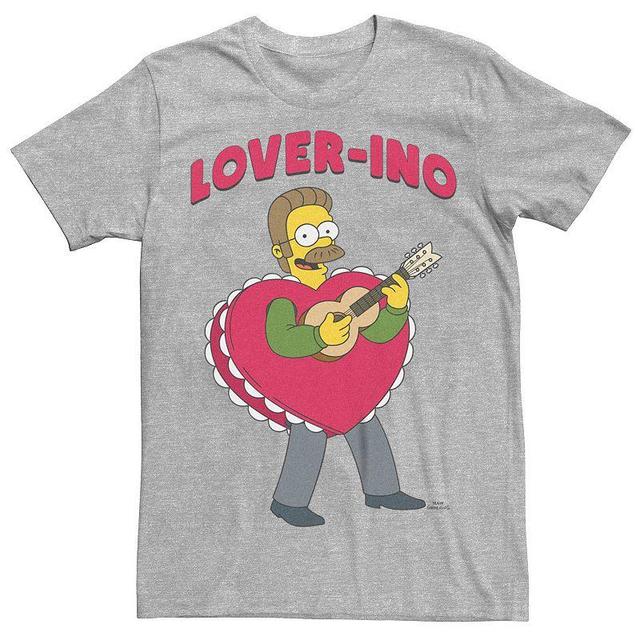 Big & Tall The Simpsons Flanders Lover Tee, Mens Athletic Grey Product Image