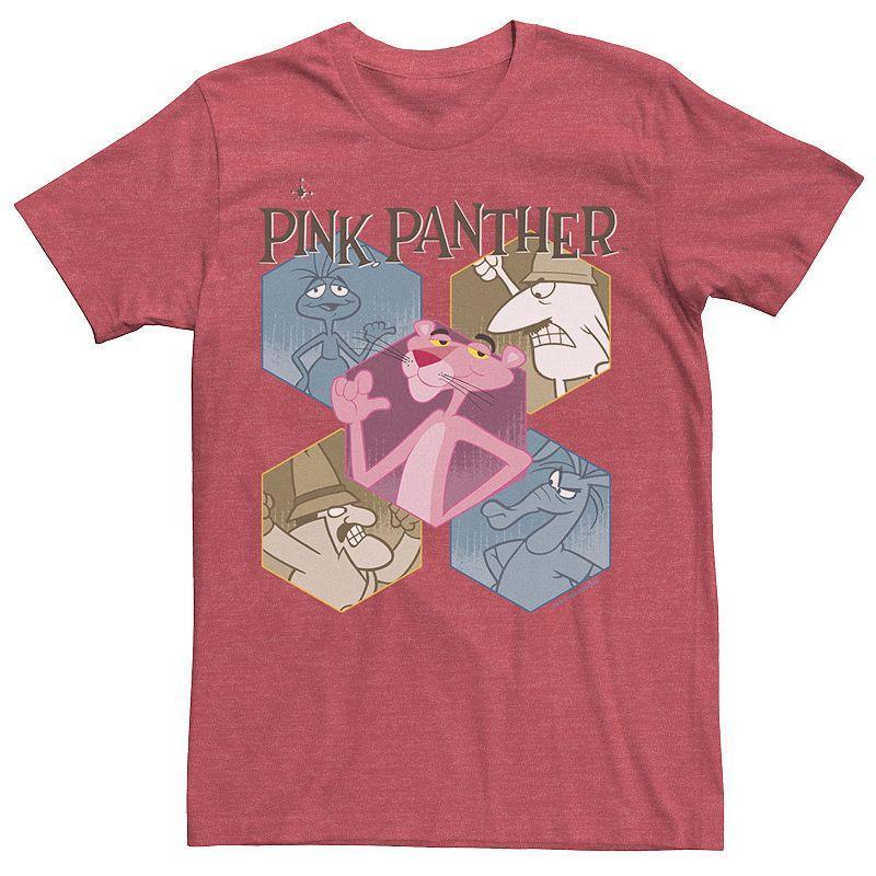 Mens Pink Panther Hexagonal Portraits Graphic Tee Med Grey Product Image