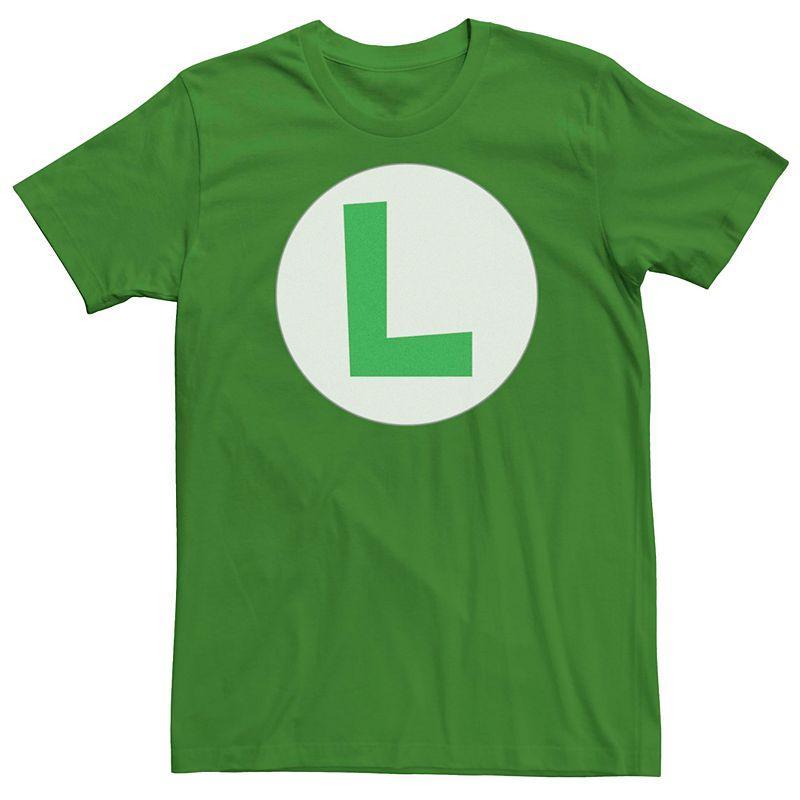 Nintendo Mens Super Mario Big Luigi Logo Costume Short Sleeve T-Shirt Product Image