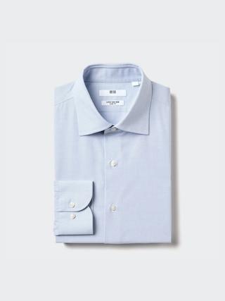 Mens Super Non-Iron Slim-Fit Shirt Checked Blue 3XL UNIQLO US Product Image