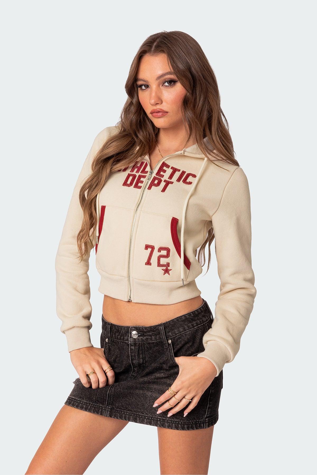 Athletic Dept Cropped Zip Up Hoodie Product Image