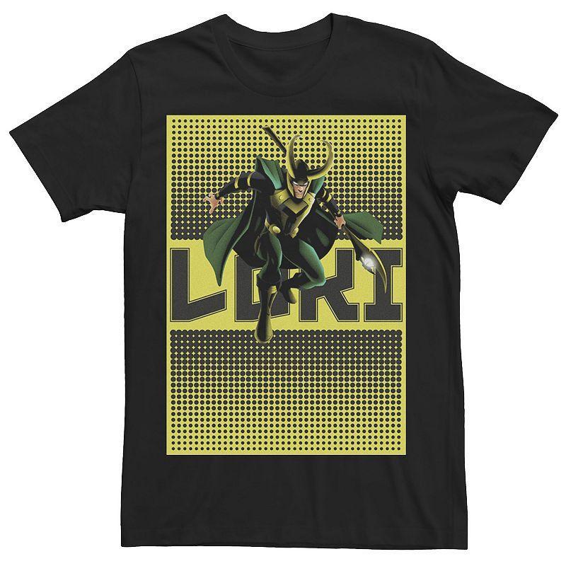 Mens Marvel Loki Halftone Pop Art Poster Graphic Tee Product Image