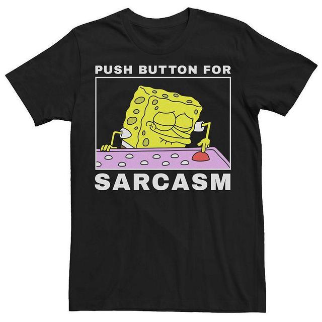 Mens SpongeBob SquarePants Push Button For Sarcasm Tee Product Image