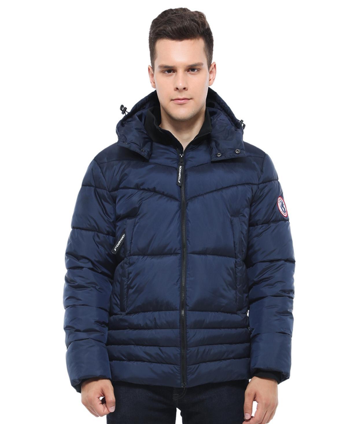 Mens Heavyweight Quilted Hooded Puffer Jacket Coat Product Image