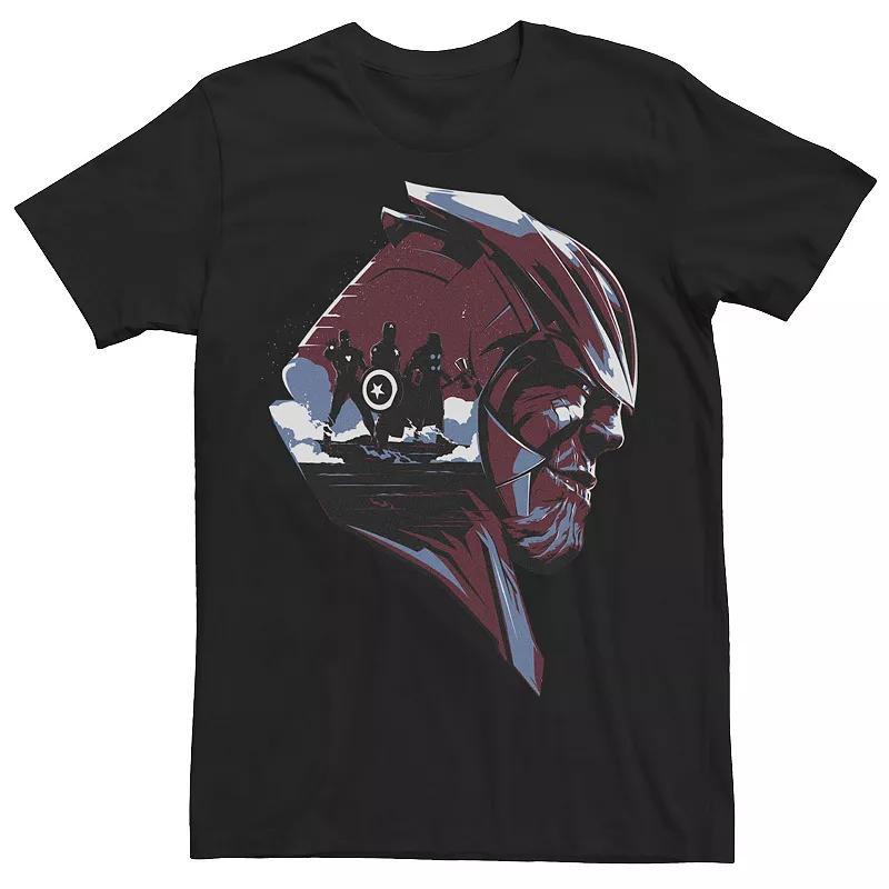 Mens Marvel Avengers Endgame Thanos Head Avengers Silhouette Graphic Tee Product Image