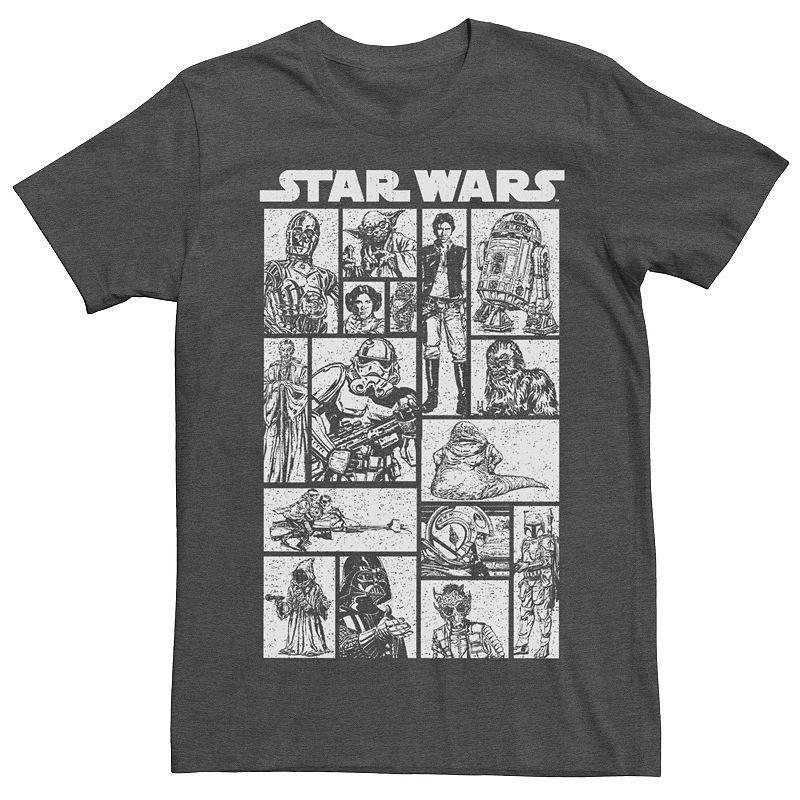 Mens Star Wars Character Sketch Panels Short Sleeve Tee Product Image