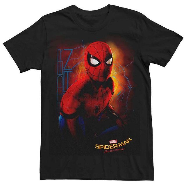 Mens Marvel Spider-Man Fire Burst Tee Black Product Image