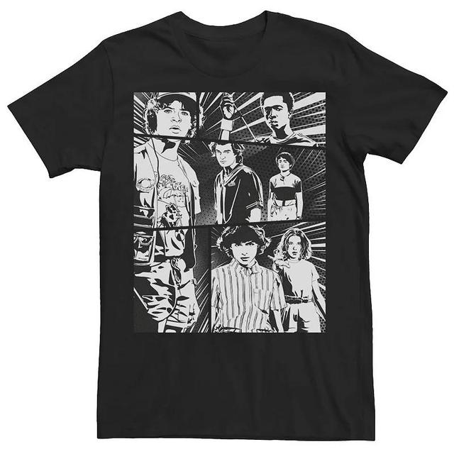 Mens Stranger Things Group Shot Comic Strip Stare Down Tee Product Image